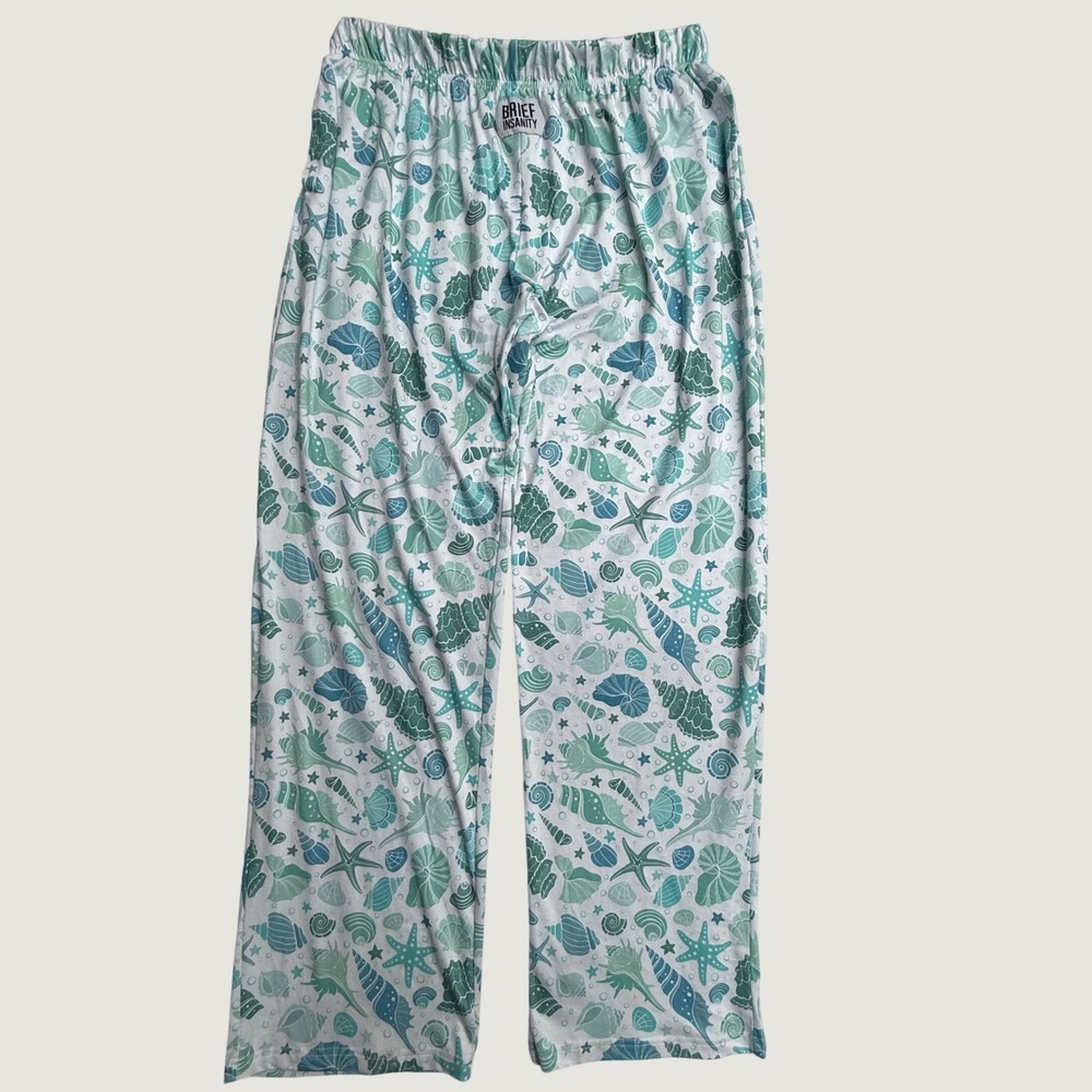 Brief Insanity Seashell Pajama Pants XL Coastal Beach Starfish Lounge Stretch